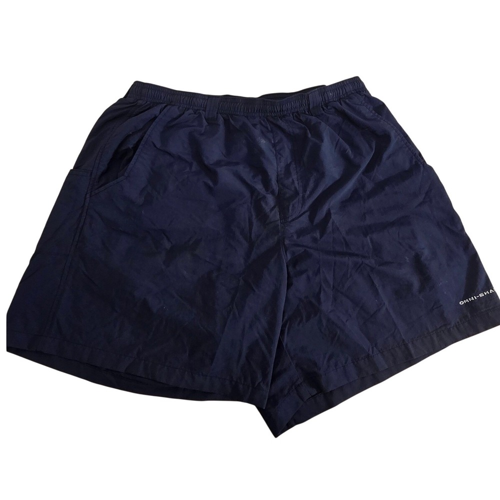 Columbia Omni-Shade Swim Trunks Men's Large Navy Blue Fishing Shorts - Picture 1 of 6